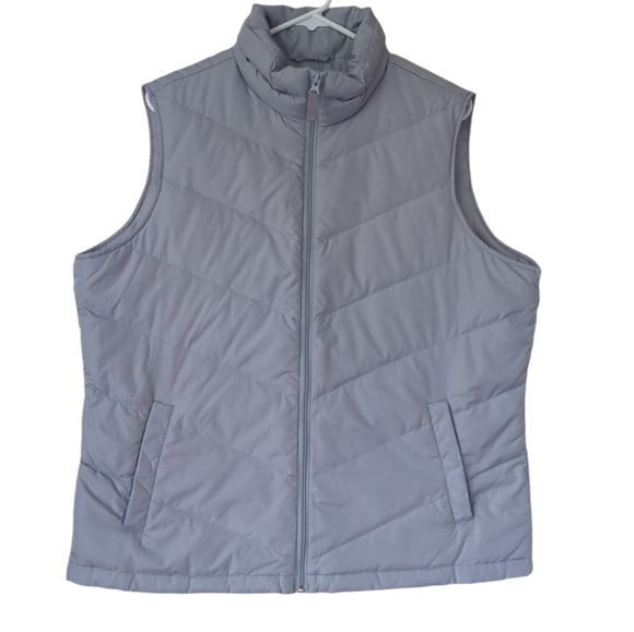 Lands' End Down Feathers Insulated Vest XL Gray Grey - Picture 3 of 14